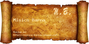 Misics Barna névjegykártya